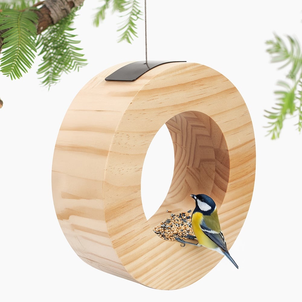Singing Friend Voederhuis Paula - Rond hout - 23 cm