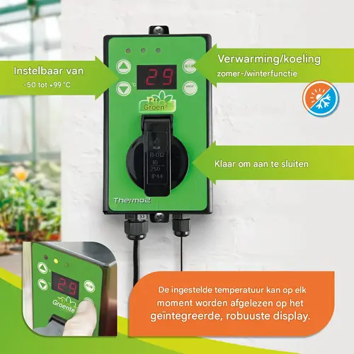 Biogreen Thermo 2 - Digitale thermostaat - Verwarming & koeling