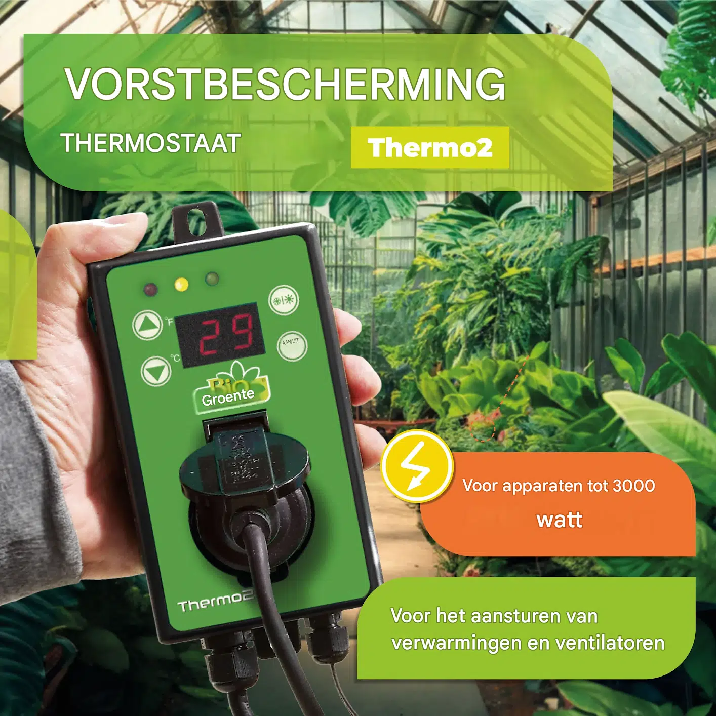 Biogreen Thermo 2 - Digitale thermostaat - Verwarming & koeling