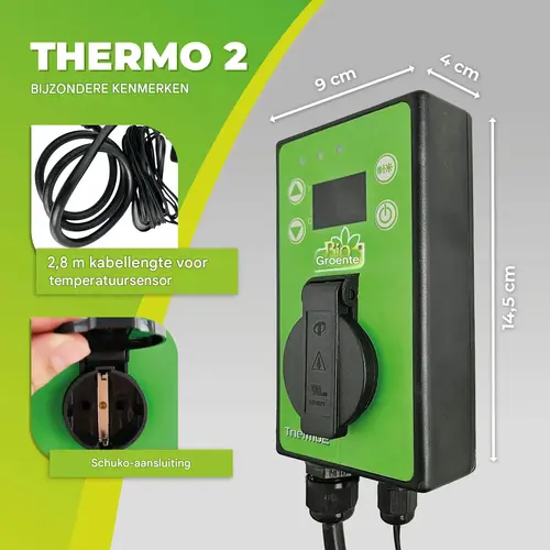 Biogreen Thermo 2 - Digitale thermostaat - Verwarming & koeling