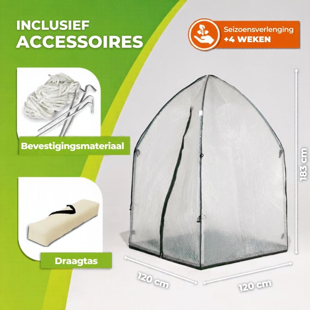 Biogreen Plantenoverwinteringstent ICEDOME ThermoPLUS - Groen - 120 x 120 x 183 cm