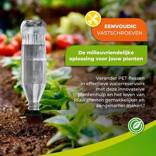 Biogreen Petfles adapter druppelaar wijnfles - 1.5 liter - plantenoppas