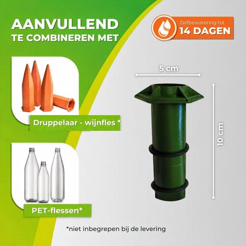 Biogreen Petfles adapter druppelaar wijnfles - 1.5 liter - plantenoppas
