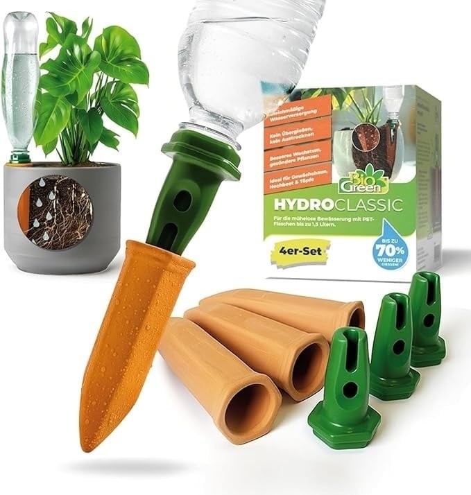 Biogreen Druppelaar - Petfles - 4 stuks - 1 liter - plantenoppas