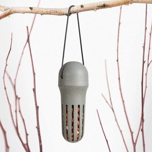 Singing Friend Voedersilo Max - Gerecycled kunststof - Grijs - Kleine vogels