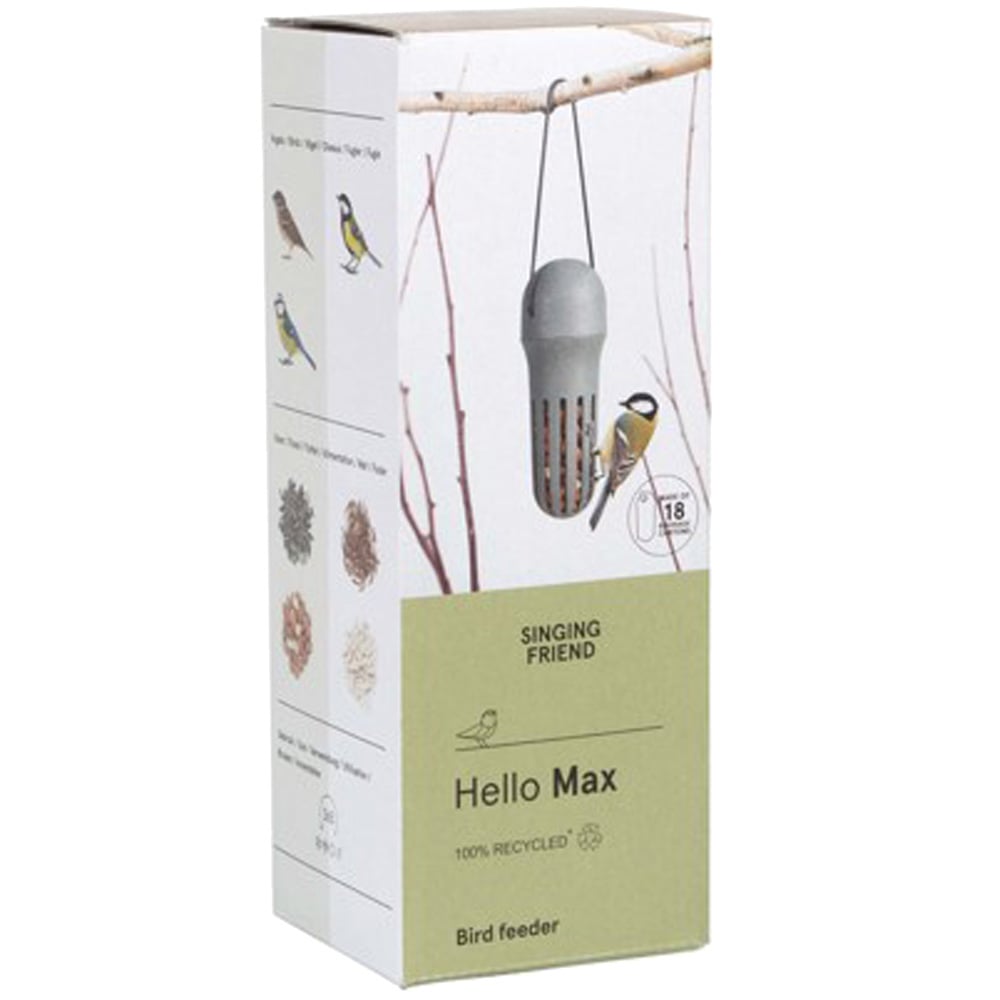 Singing Friend Voedersilo Max - Gerecycled kunststof - Grijs - Kleine vogels