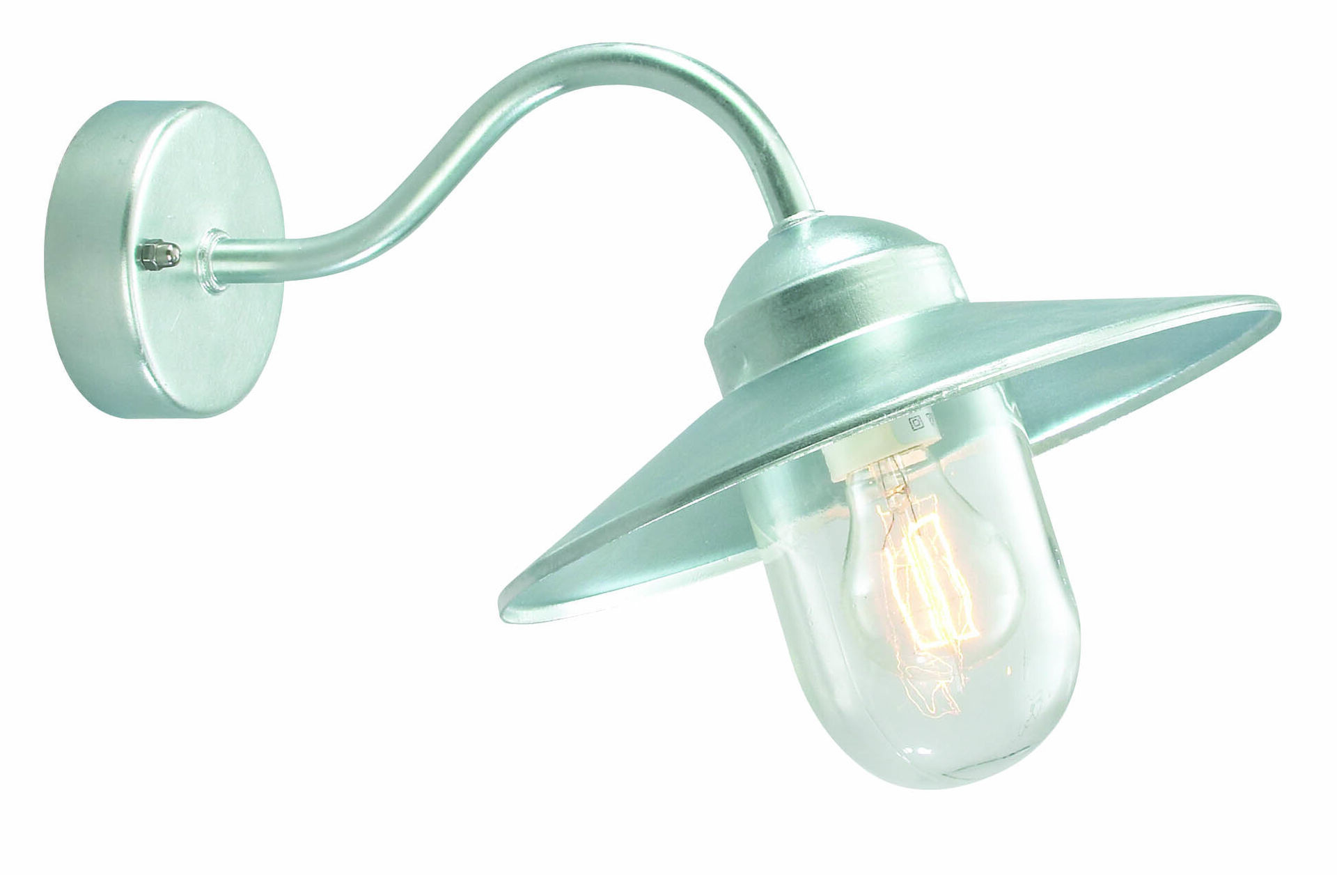 Franssen Verlichting Selva gevellamp - Gebogen - E27 - Zilver of zwart
