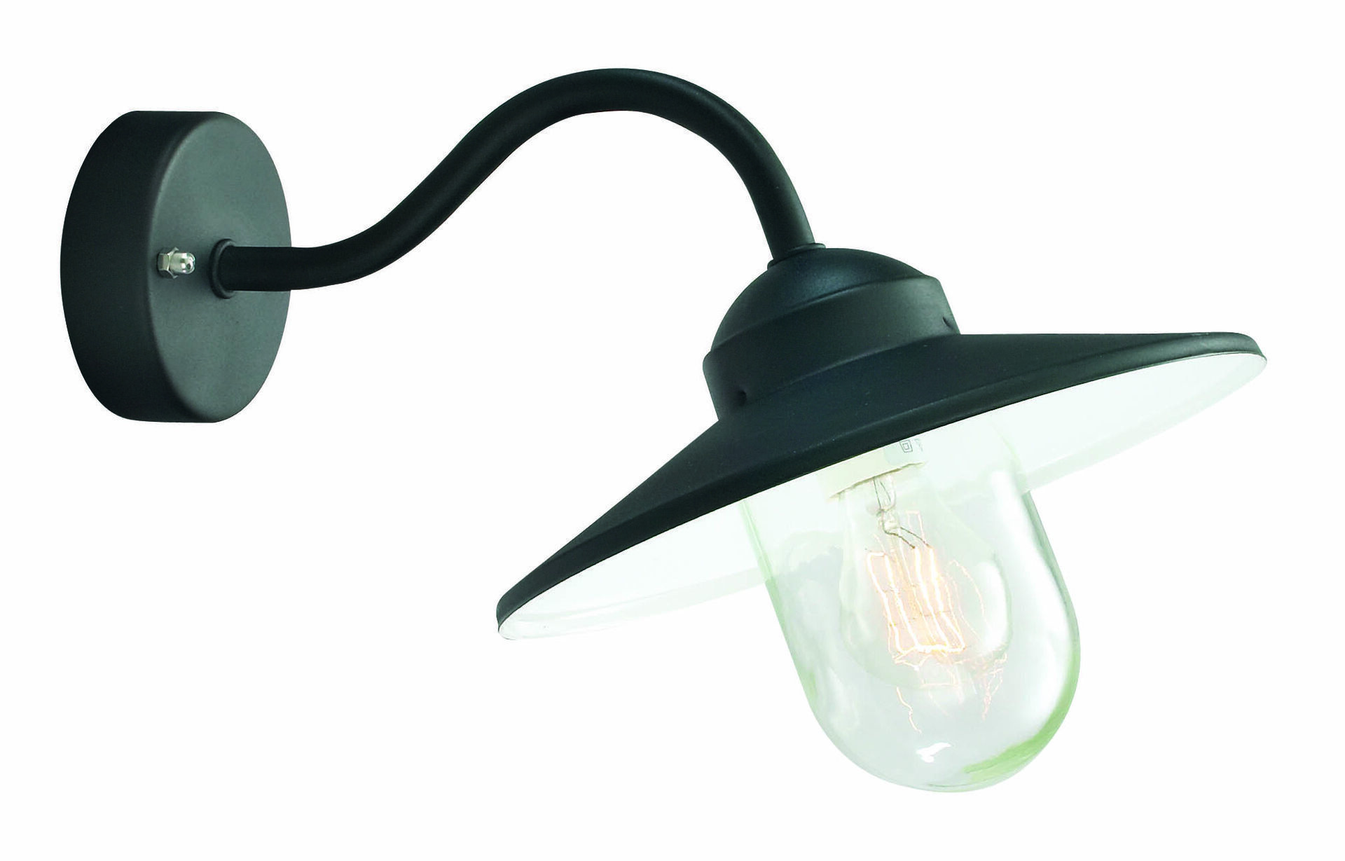 Franssen Verlichting Selva gevellamp - Gebogen - E27 - Zilver of zwart