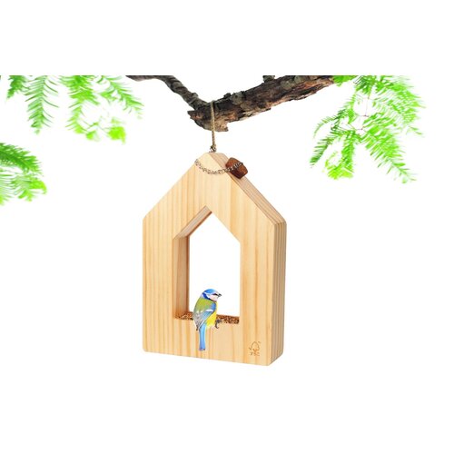 Singing Friend Voederhuis Hans - Hout voor vogelzaad - 15x23x5cm