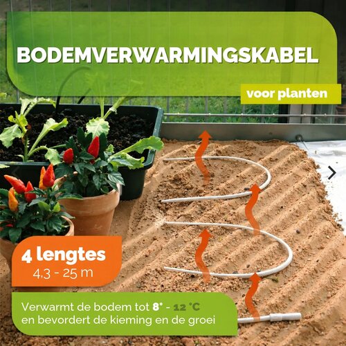 Biogreen Warmtekabel voor planten - Bodemverwarmingskabel - Verschillende lengtes