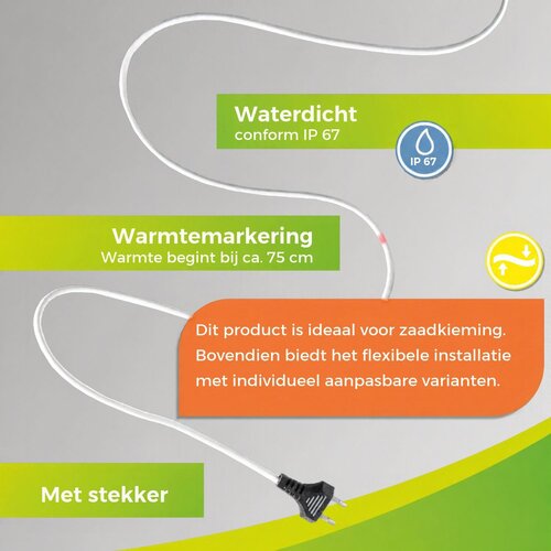 Biogreen Warmtekabel voor planten - Bodemverwarmingskabel - Verschillende lengtes