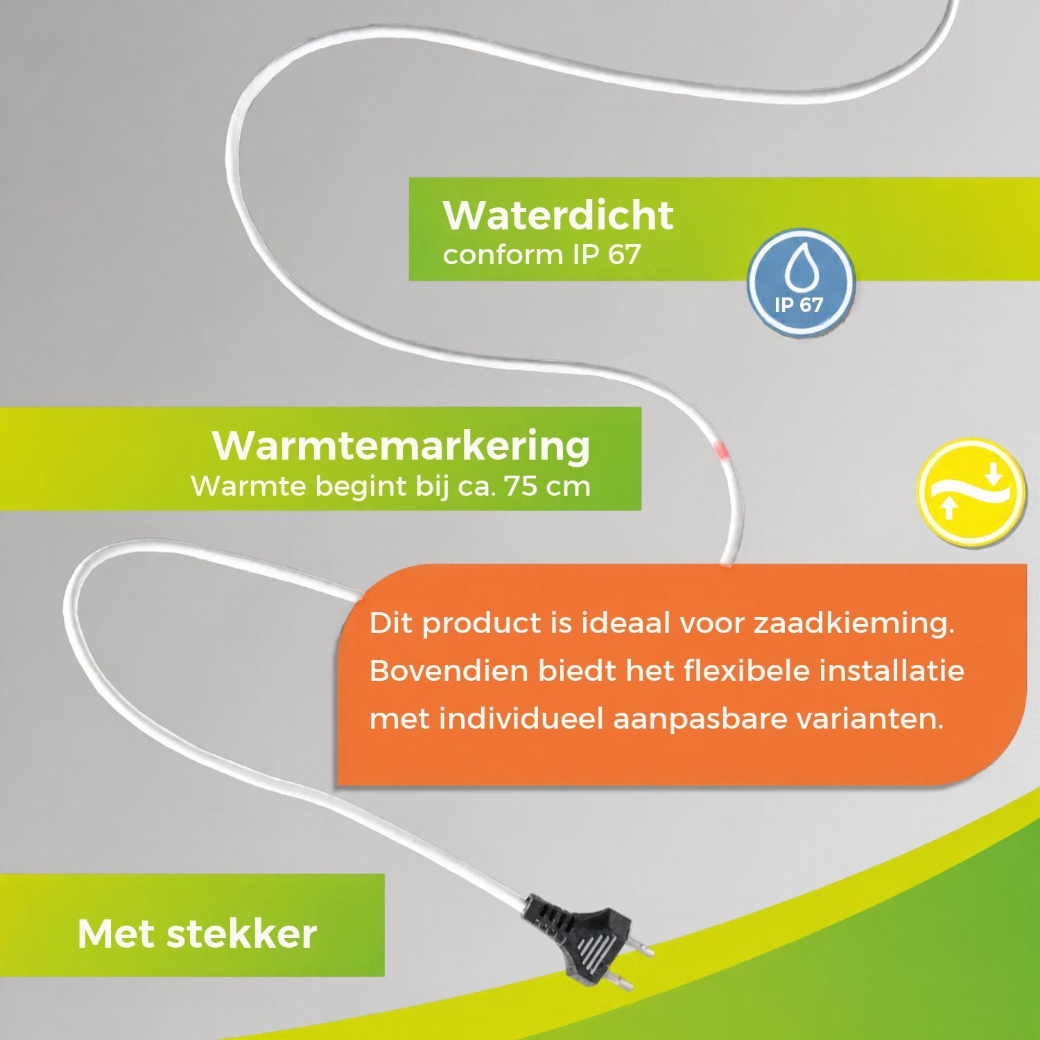 Biogreen Warmtekabel voor planten - Bodemverwarmingskabel - Verschillende lengtes