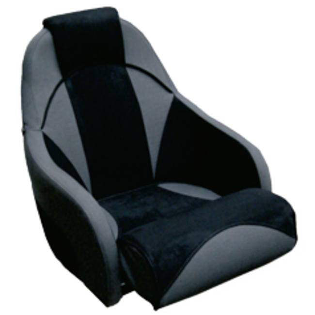 Allpa Steering seat model Ocean 51 "Flip-Up", grey fabric with black "Alcantara"