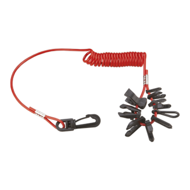 Allpa Set of Emergency Stop clips with coiled cord for most Outboard brands