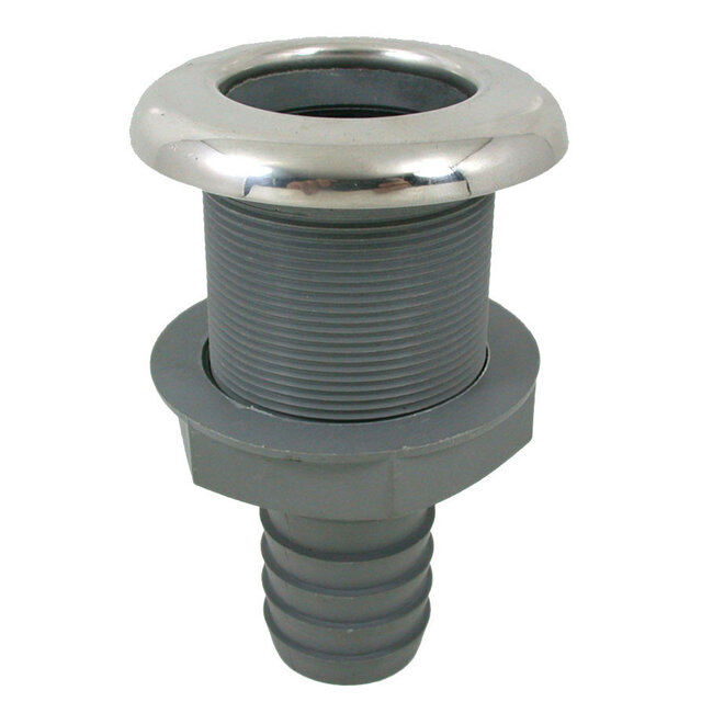 Allpa Plastic straight grommet with stainless steel flange