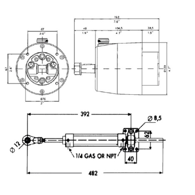 Allpa Hydraulic Steering Set 50kgm incl.pump/ Cil./ Fittings/oil (Teleflex)