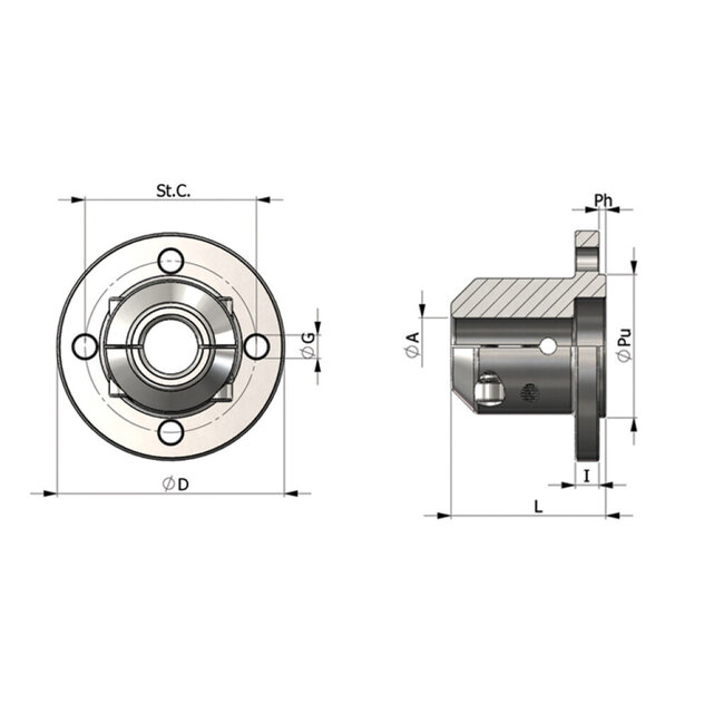 HOLLEX clamping hub ø38xø102 Female EP