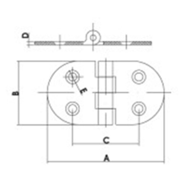 HOLLEX hinge oval 53x115mm