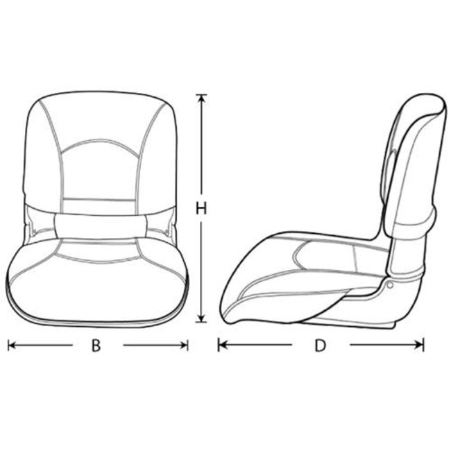 seat shell Pro Star folding red/black