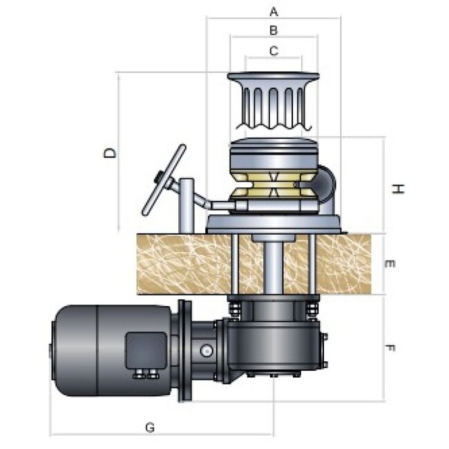 Italwinch Moon Anchor winch hydr. / 13 mm DIN766 with drum