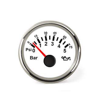 HOLLEX Oil pressure gauge White/RS 9-32V 0-5 Bar