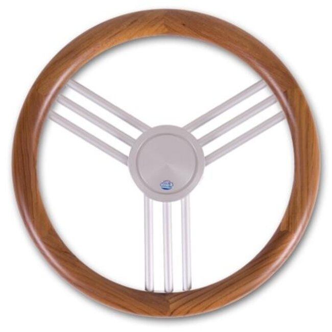 Stazo Stazo Hoop steering wheel 27 teak/alum. 40 cm model 2