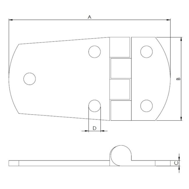 HOLLEX hinge 74x37.5mm
