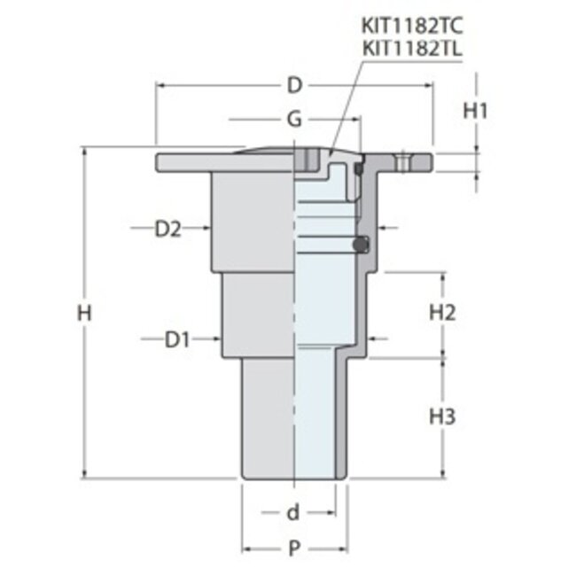 Guidi cap FAECALIEN 1 1/2" for hose 38/50/63