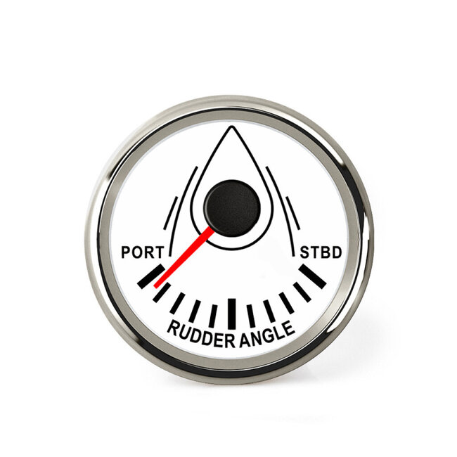 HOLLEX Rudder position indicator white/ stainless steel 9-32V ø52mm