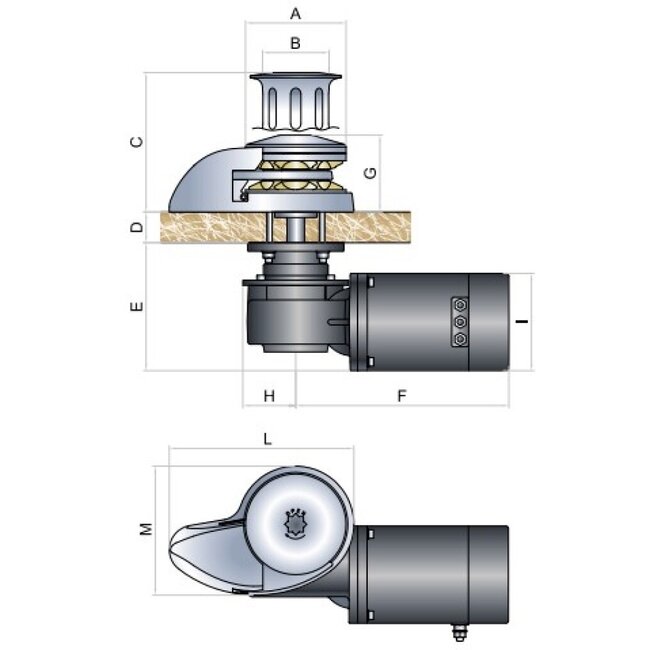 Italwinch Smart Plus Anchor winch 24V 1500W / 10mm ISO with drum