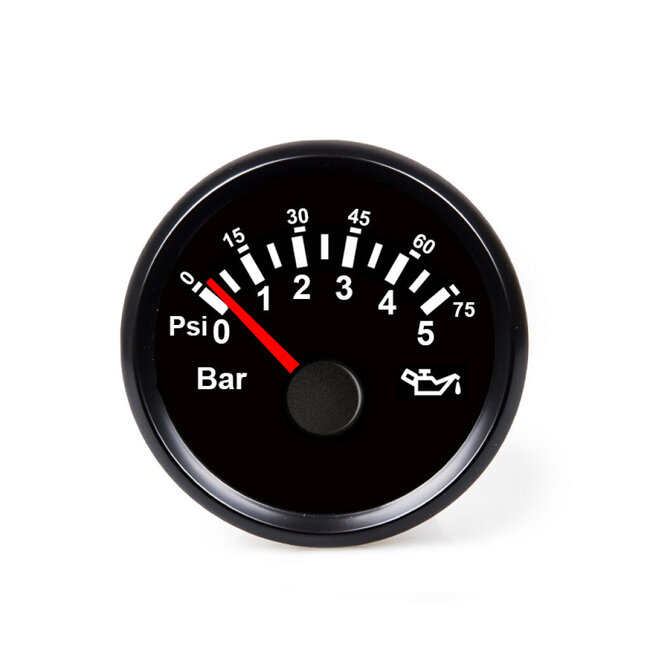 HOLLEX oil pressure gauge black 9-32V 0-5 Bar