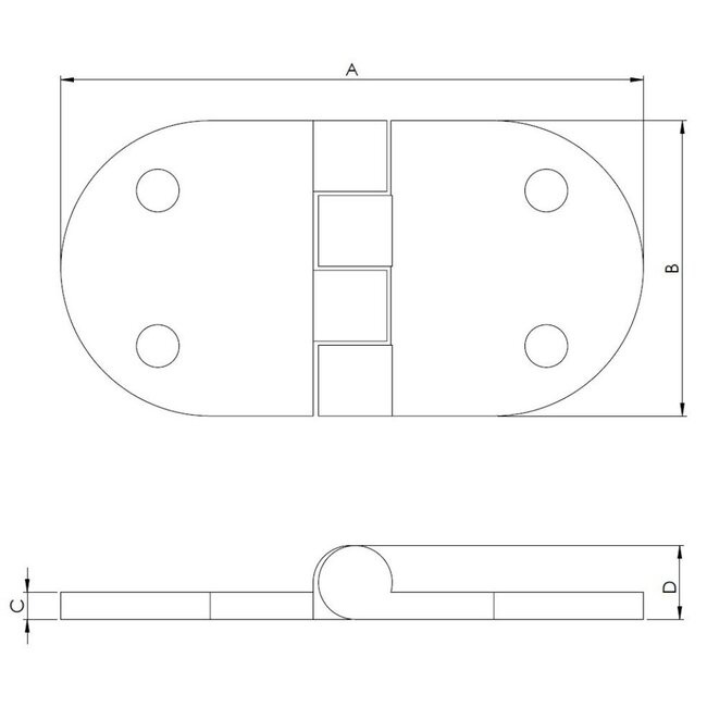 HOLLEX hinge oval 75x38mm