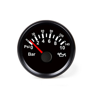 HOLLEX Oil pressure gauge Black 9-32V 0-10 Bar