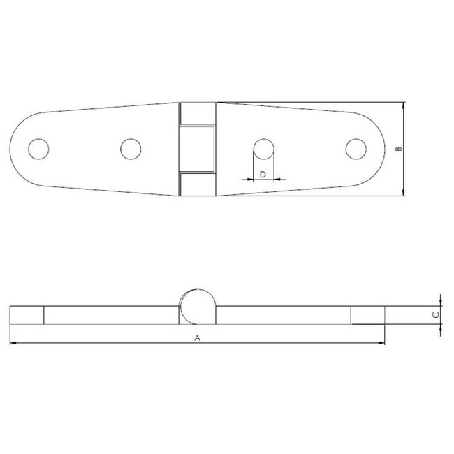 HOLLEX hinge 101.6x25.4mm