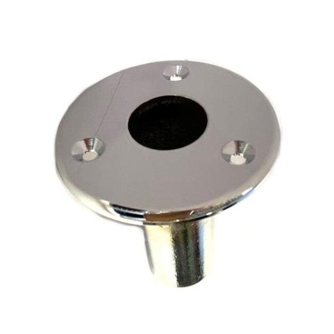 White Label Flagpole holder 25mm recessed Round straight