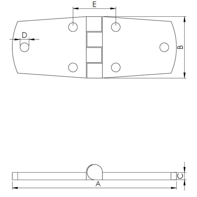 HOLLEX Door hinge 101.68x38.1mm