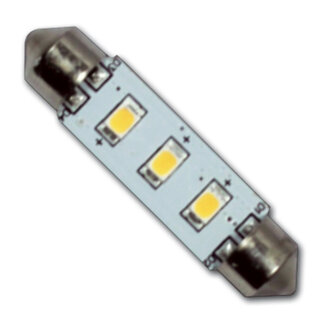 HOLLEX LED Festoon 10-30V / 0.5W WW 3 LEDS 42mm