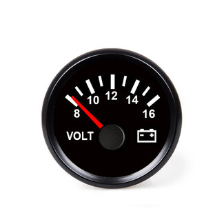 HOLLEX Voltmeter Black 8-16V