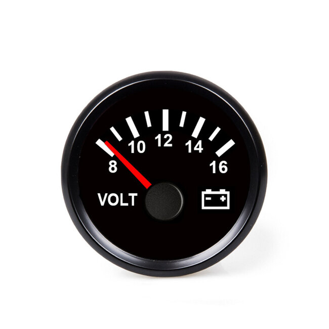 HOLLEX voltmeter black 8-16V