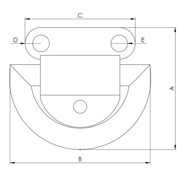 HOLLEX Deck eye foldable 78x69mm