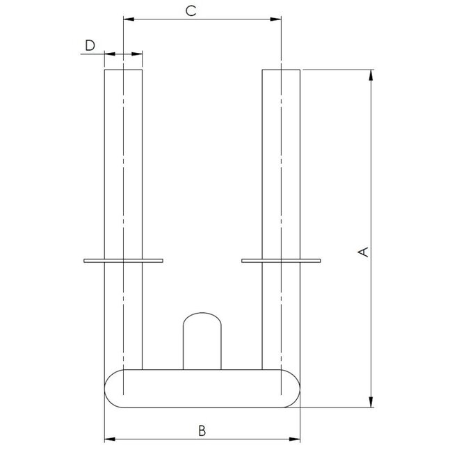 HOLLEX ski hook stainless steel for mirror mounting ø62mm