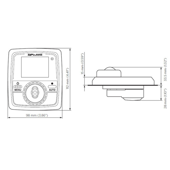 Zipwake Zipwake Control Panel S with Standard Cable 7m