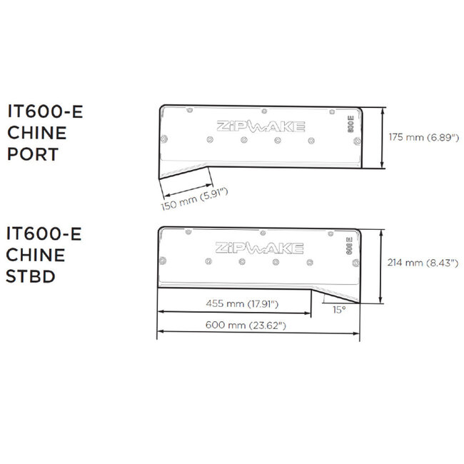 Zipwake Zipwake Interceptor 600E Chine SB - cable 3m