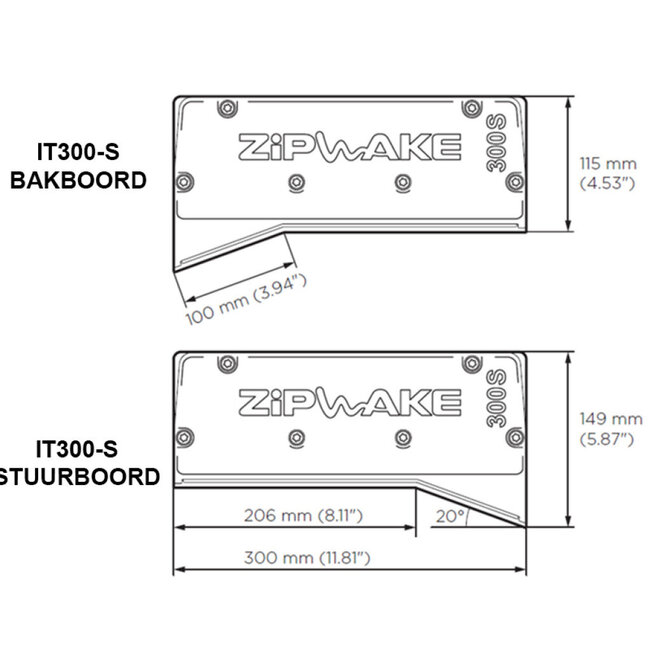 Zipwake Zipwake Interceptor 450S Chine SB - cable 3m