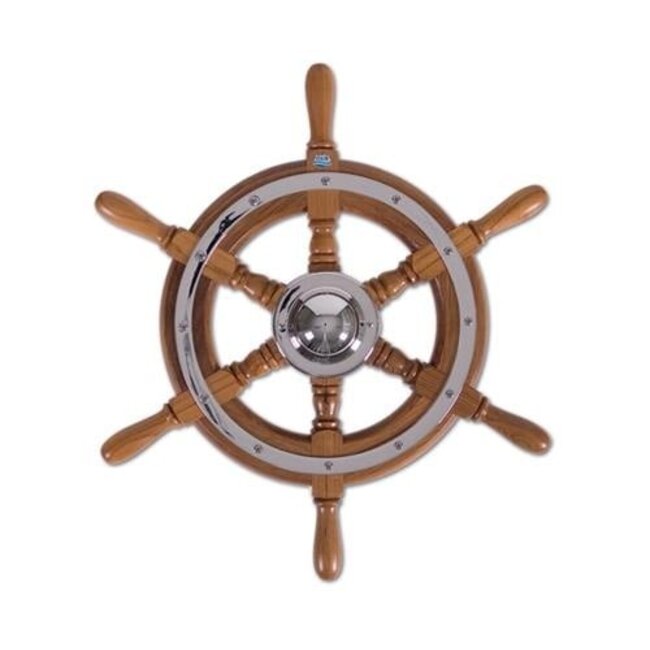 Stazo Stazo Steering wheel 01 teak/chrome 35 cm