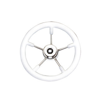 Ultraflex V57 steering wheel white/stainless steel 5-spoke