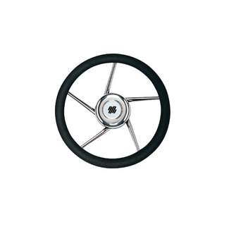 Ultraflex V01 steering wheel black/stainless steel 5-spoke