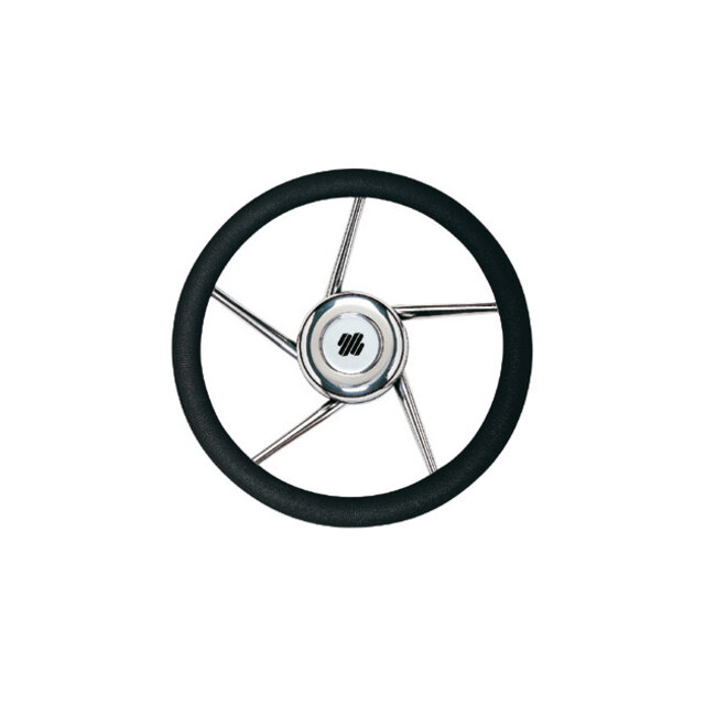 Ultraflex V01 steering wheel black/stainless steel 5-spoke