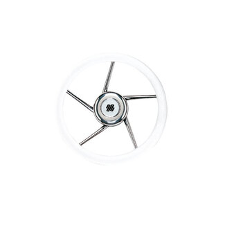 Ultraflex V01 steering wheel white/stainless steel 5-spoke