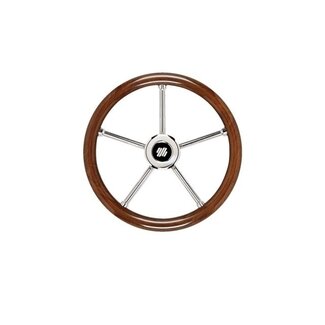 Ultraflex V30 steering wheel mahogany/ stainless steel 5-spoke 350mm